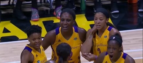 The L.A. Sparks are now 2-0 in their 2017 WNBA Playoffs semifinals series with Phoenix. [Image via WNBA/YouTube]
