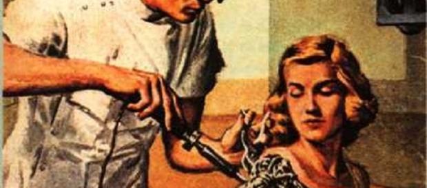 Helen O'Loy (early story about a robot woman) cover art (Ed Emshwiller wikimedia) Helen O'Loy (early story about a robot woman) cover art (Ed Emshwiller wikimedia)