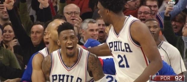 Joel Embiid and Robert Covington (via YouTube - Chris Smoove) Joel Embiid and Robert Covington (via YouTube - Chris Smoove)