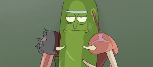 Rick turned himself into a pickle in episode 3, which is inspired by "Breaking Bad." Screengrab via iHeartBuzz/YouTube