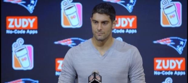 Garoppolo's future is still a mystery -Youtube/The Boston Globe Garoppolo's future is still a mystery -Youtube/The Boston Globe