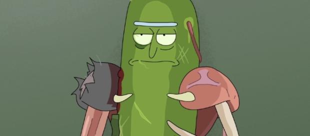 Rick turned himself into a pickle in episode 3, which is inspired by "Breaking Bad." Screengrab via iHeartBuzz/YouTube Rick turned himself into a pickle in episode 3, which is inspired by "Breaking Bad." Screengrab via iHeartBuzz/YouTube