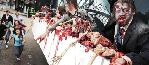 Una valla publicitaria con zombies 'vivos' para promocionar The Walking Dead