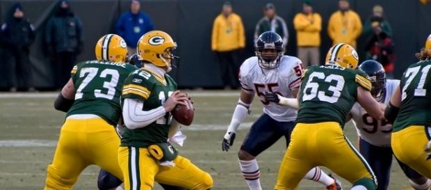 Aaron Rodgers of the Green Bay Packers (Wikimedia Commons/Mike Morbeck) Aaron Rodgers of the Green Bay Packers (Wikimedia Commons/Mike Morbeck)