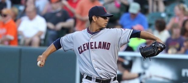 Carlos Carrasco allowed four runs on eight hits with two walks and five strikeouts in 6 2/3 frames -- Keith Allison via WikiCommons Carlos Carrasco allowed four runs on eight hits with two walks and five strikeouts in 6 2/3 frames -- Keith Allison via WikiCommons