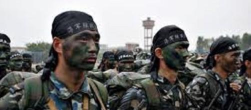 The Chinese army. https://upload.wikimedia.org/wikipedia/commons/3/37/Marines_of_the_People%27s_Liberation_Army_%28Navy%29.jpg