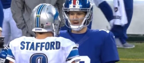Manning and Stafford meet again tonight on MNF. [Image via YouTube]