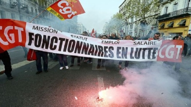 Manifestation de fonctionnaires à Marseille