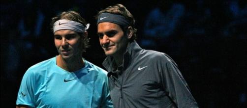 Rafa Nadal alongside Roger Federer. Image Credit: Marianne Bevis, Flickr -- CC BY-ND 2.0