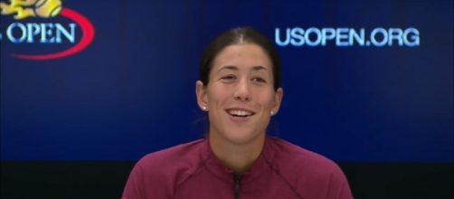 Garbine Muguruza during a press conference at 2017 US Open/ Photo: screenshot via US Open Tennis Championships channel on YouTube