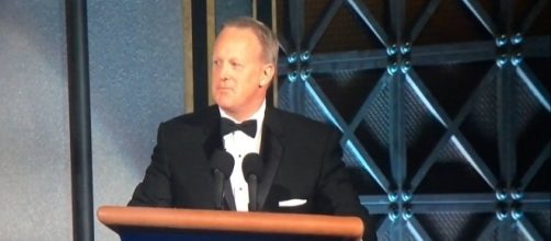 Sean Spicer's Emmy Awards cameo earns laughs and accusations of 'normalizing/' / from 'YouTube' screen grab