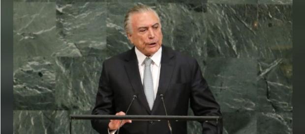 O presidente brasileiro Michel Temer na 72ª Assembléia Geral das Nações Unidas O presidente brasileiro Michel Temer na 72ª Assembléia Geral das Nações Unidas