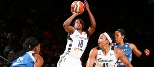 Epiphany Prince was among the leaders for the Liberty on Friday in their ninth-straight win. [Image via WNBA/YouTube]