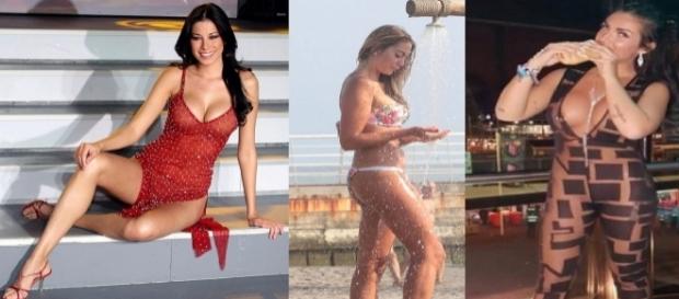Da sinistra Aida Yespica, Veronica Angeloni e Elettra Lamborghini Da sinistra Aida Yespica, Veronica Angeloni e Elettra Lamborghini