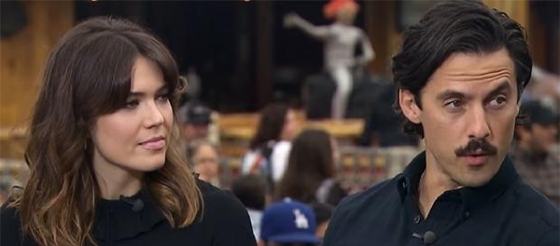 Mandy Moore and Milo Ventimiglia play on-screen couple Rebecca and Jack in "This is Us." (YouTube/extratv) Mandy Moore and Milo Ventimiglia play on-screen couple Rebecca and Jack in "This is Us." (YouTube/extratv)