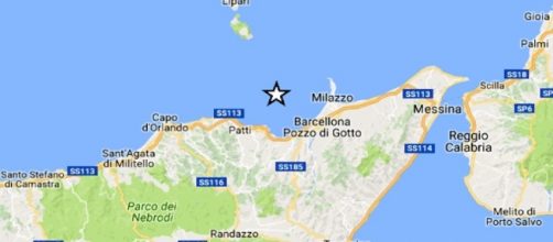 Trremoto di magnitudo 3.1 in mare al largo di Furnari, Messina - foto infomessina.it