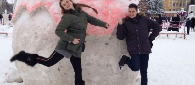 Aleksandra and Josh from a social network post Aleksandra and Josh from a social network post