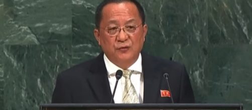 North Korean foreign minister Ri Yong-ho at UN General Assembly. / [Screenshot from United Nations via YouTube:https://youtu.be/vKBrIKS0pnA]