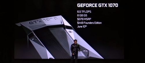 NVIDIA CEO Jen-Hsun Huang during the announcement of the GeForce GTX 1070 (via YouTube - NVIDIA)