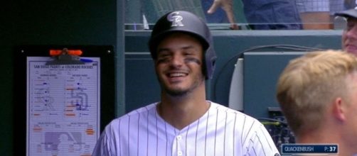 Nolan Arenado helped the Rockies snap their recent scoreless slump and pick up a win against the Padres on Friday night. [Image via MLB/YouTube]