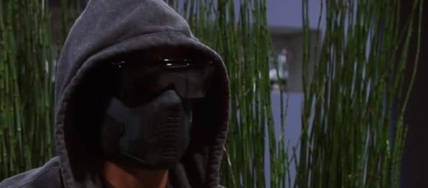 Steve Burton is the man behind the mask. Youtube screen capture / General Hospital Steve Burton is the man behind the mask. Youtube screen capture / General Hospital