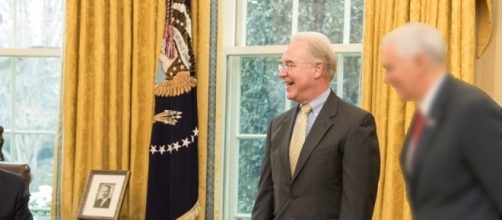 Secretary of Health and Human Services Tom Price, in Oval Office. / [Image by the White House via Flickr, Public Domain]