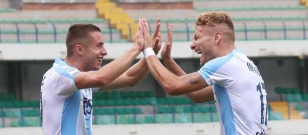 Immobile e Marusic, protagonisti della vittoria di Verona. Immobile e Marusic, protagonisti della vittoria di Verona.