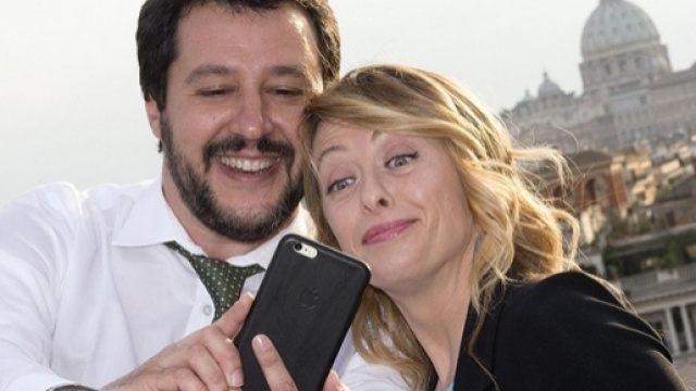 Giorgia Meloni e Matteo Salvini esultano per la vittoria Afd in Germania (immagine di repertorio)