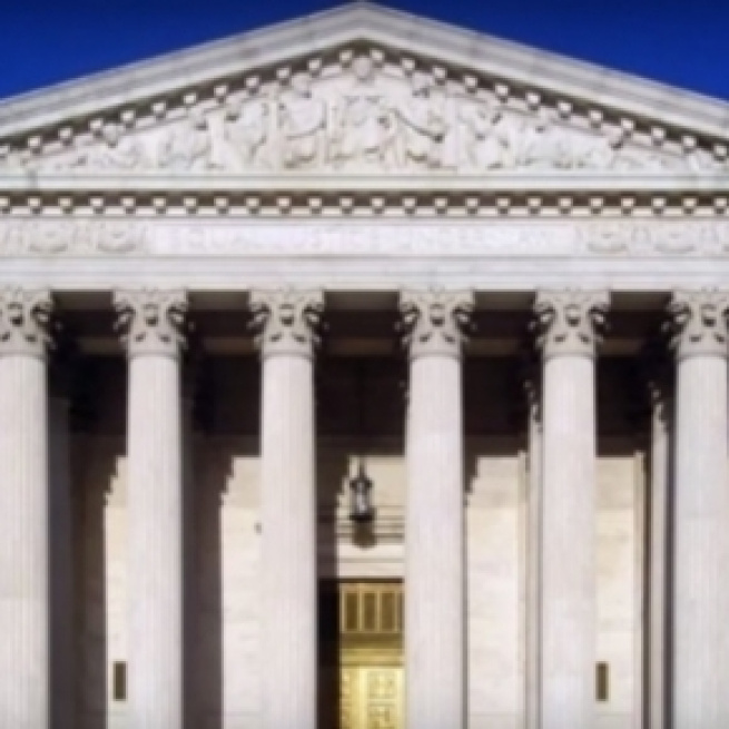 United States Supreme Court building. (Image from OneMinuteClass/Youtube)
