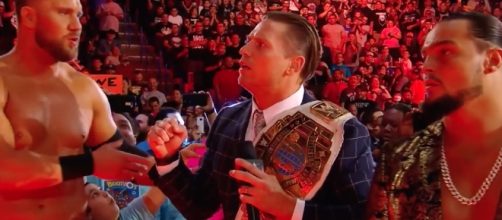 Kurt Angle booked The Miz to take on Roman Reigns on Monday's episode of 'Raw' in California. [Image via WWE/YouTube]