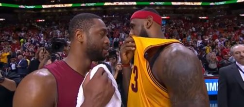 Dwyane Wade and LeBron James reunite [Ron Revog Sports/YouTube screencap]