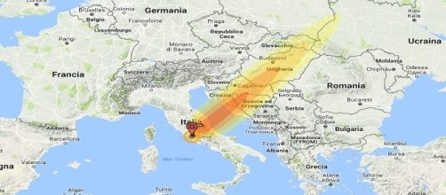Gli effetti dello sgancio di una bomba nucleare da 50mila kilotoni su Roma secondo Nukemap.