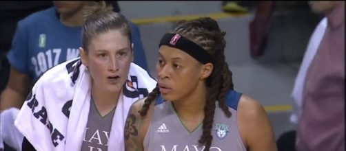 Lindsay Whalen, Seimone Augustus and the Lynx captured a two-point win over the Sparks in Game 2 of the WNBA Finals. [Image via WNBA/YouTube]