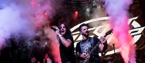Scott Stapp and guitarist Yiannis Papadopoulos are rocking this summer, and Scott soon will be rocking a new son. Facebook-Used by permission