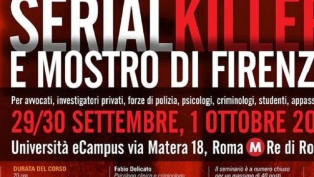 Seminario serial killer e mostro di firenze università ecampus settembre 2017 fonte foto: https://www.nerocrime.com