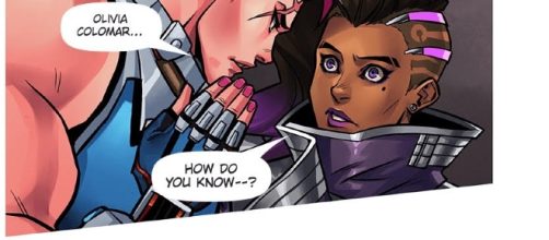 Zarya revealing Sombra's name. (Image - screencap "Searching", Page 10 Panel 3 comic.play overwatch)