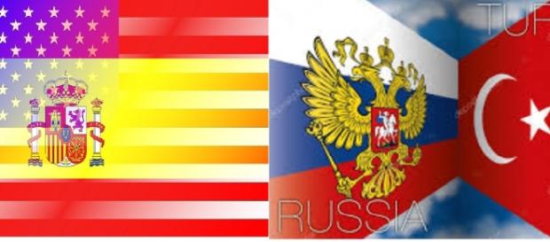 Representação das recentes reuniões EUA-Espanha e Russia-Turquia Representação das recentes reuniões EUA-Espanha e Russia-Turquia