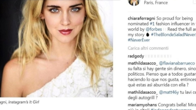 Forbes incorona Chiara Ferragni fashion influencer più importante