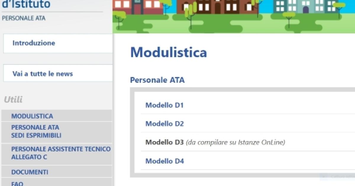 scaricare allegato d3 personale ata