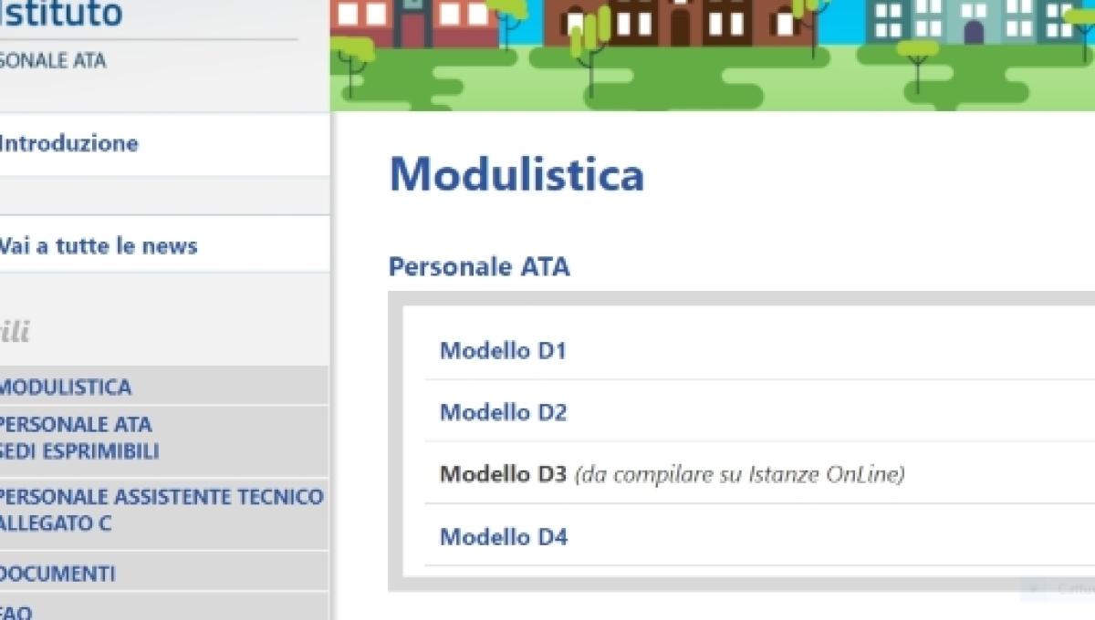 modello d1 personale ata da scarica