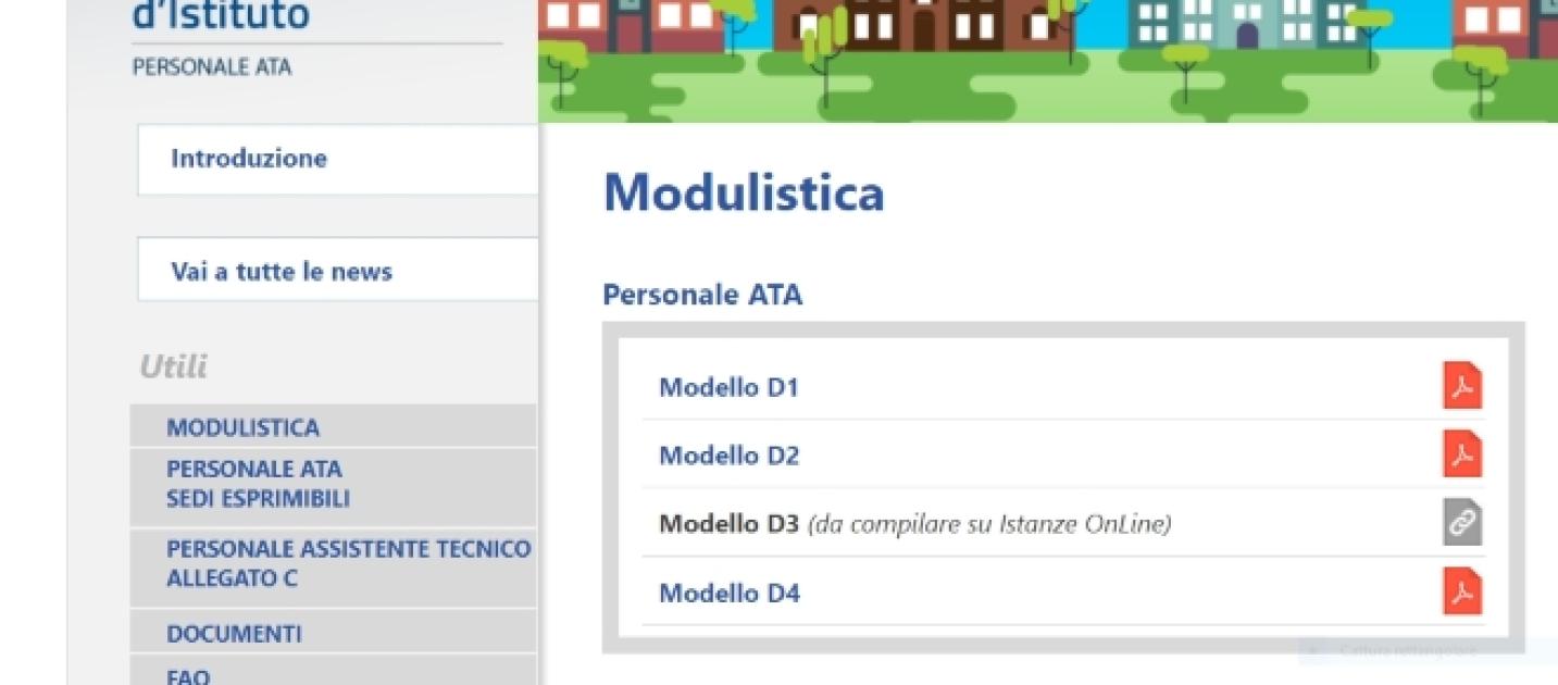 MODELLO D1 PERSONALE ATA DA SCARICARE