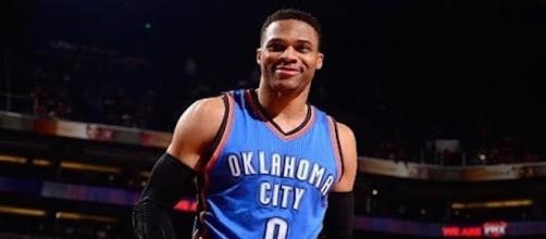 On Friday, NBA MVP Russell Westbrook inked a five-year contract extension with Oklahoma City worth $205 million. [Image Credit: NBA/YouTube]