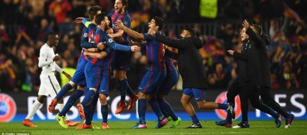 Barcelona 5-1 PSG (agg 6-5). - dailymail.co.uk Barcelona 5-1 PSG (agg 6-5). - dailymail.co.uk
