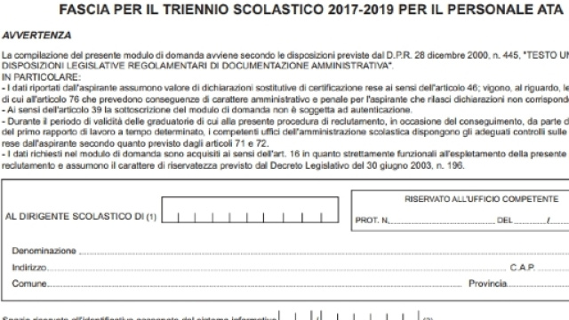 domanda ata come compilare il modello D1