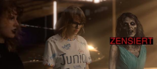 Im Netz schon knapp 200 Millionen Mal angeklickt, doch für MTV ist nicht nur diese Szene problematisch (Foto: YouTube / TaylorSwiftVevo, Montage) Im Netz schon knapp 200 Millionen Mal angeklickt, doch für MTV ist nicht nur diese Szene problematisch (Foto: YouTube / TaylorSwiftVevo, Montage)