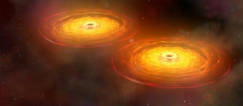 Black Hole Merger 2 [Image by NASA/CXC/A.Hobart|Wikimedia Commons| Cropped | Public Domain ]