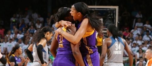 Candace Parker and the L.A. Sparks captured a Game 3 victory to move one win away from a second-straight WNBA title. [Image via WNBA/YouTube]