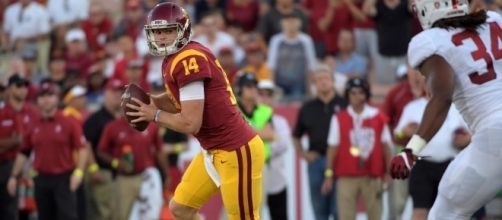 Quarterback Sam Darnold will try to lead the No. 5 USC Trojans to a road win over Washington State on Friday. [Image via Pac-12 Networks/YouTube]