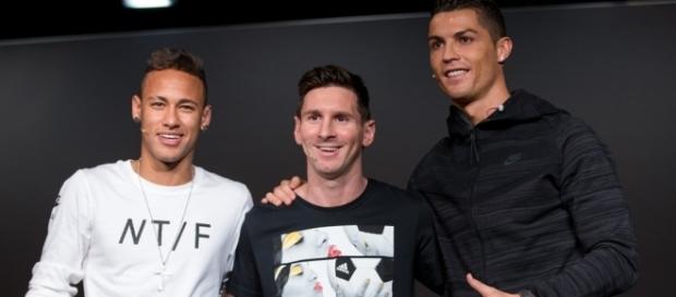 Neymar, Messi e Cristiano Ronaldo Neymar, Messi e Cristiano Ronaldo