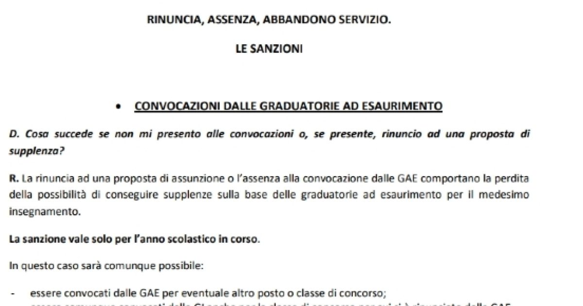 Convocazioni Da Graduatorie D'Istituto: Risposte Ai Dubbi Sulle Supplenze